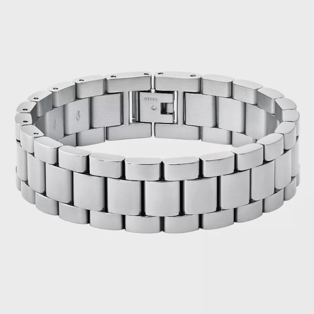 Michael Kors Womens Stainless Steel Silver Watch Link Chunky Bracelet